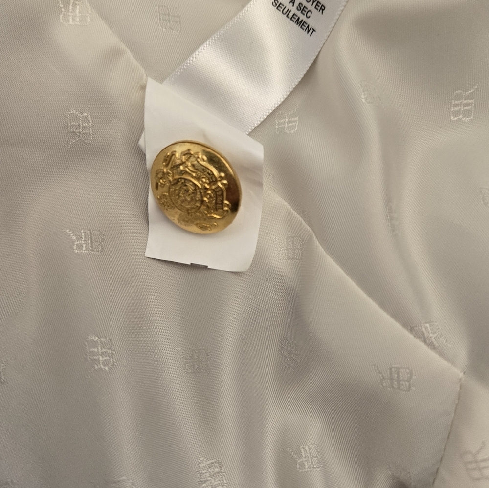 BANANA REPUBLIC Fitted Cotton Tan Blazer With Gold Buttons And Elbow Patches.4P - Picture 12 of 16